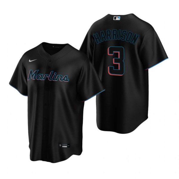 Personalized Men’s Monte Harrison Miami Marlins Cool Base Jersey Black