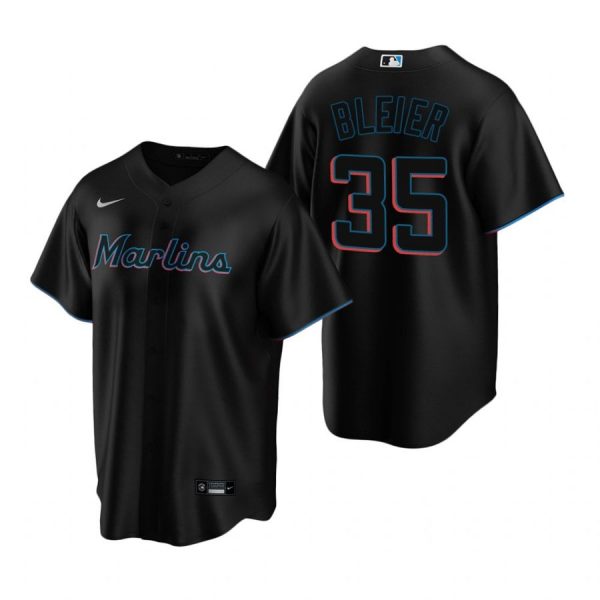 Personalized Men’s Richard Bleier Miami Marlins Cool Base Jersey Black
