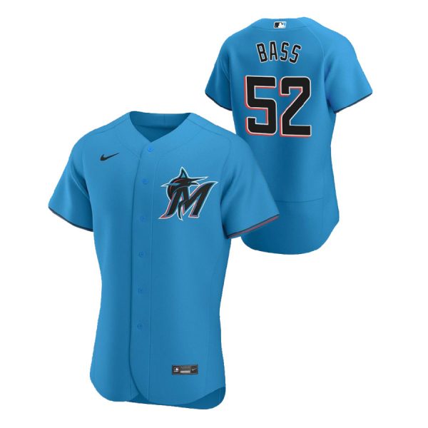 Personalized Men’s Anthony Bass Miami Marlins Flex Base Jersey Blue