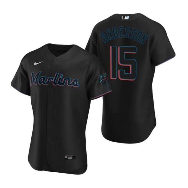 Personalized Men’s Brian Anderson Miami Marlins Flex Base Jersey Black