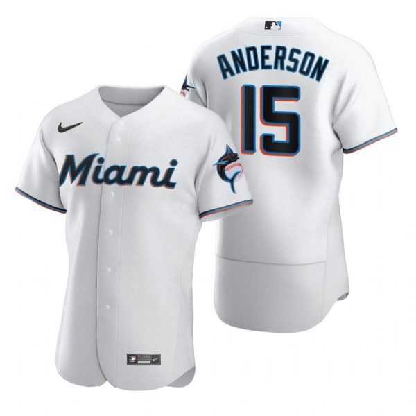 Personalized Men’s Brian Anderson Miami Marlins Flex Base Jersey White