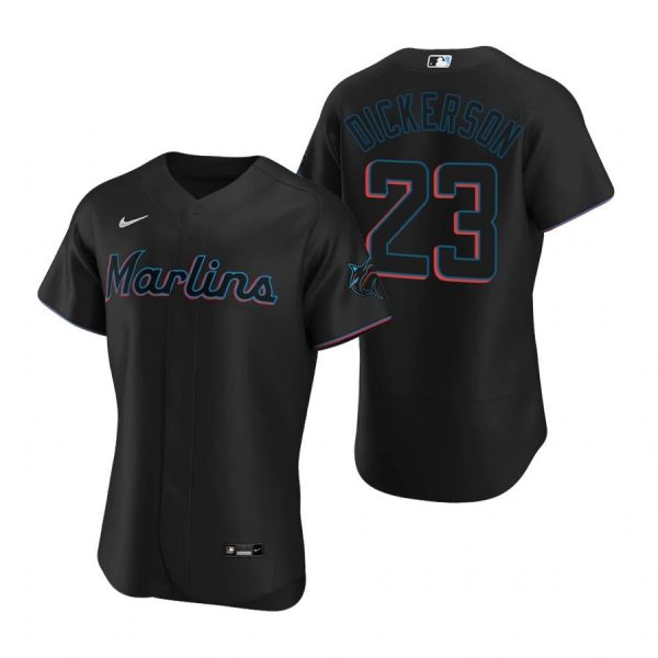 Personalized Men’s Corey Dickerson Miami Marlins Flex Base Jersey Black