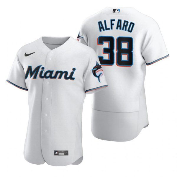 Personalized Men’s Jorge Alfaro Miami Marlins Flex Base Jersey White
