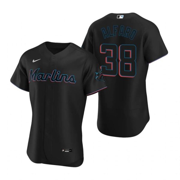 Personalized Men’s Jorge Alfaro Miami Marlins Flex Base Jersey Black