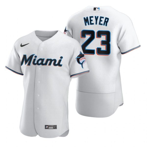 Personalized Men’s Max Meyer Miami Marlins Flex Base Jersey White