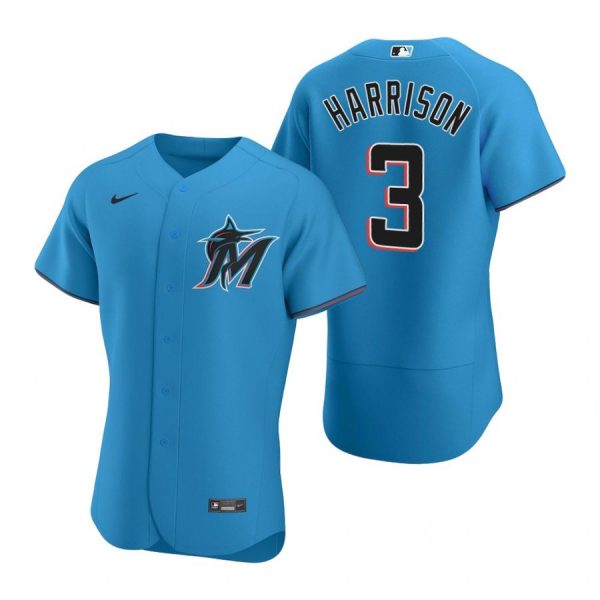 Personalized Men’s Monte Harrison Miami Marlins Flex Base Jersey Blue