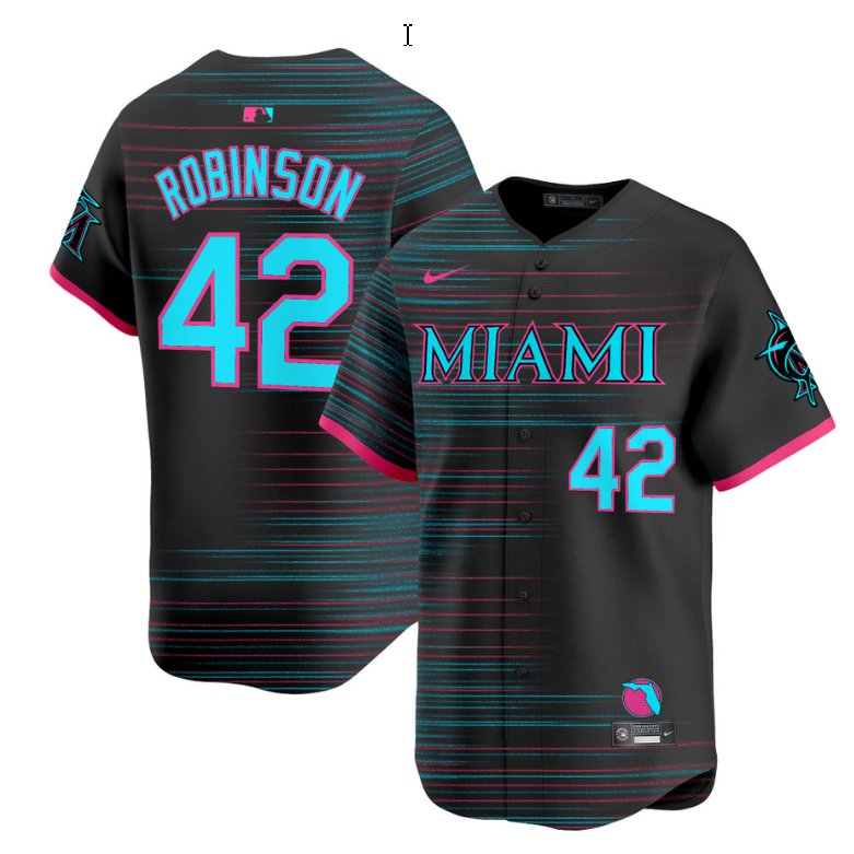 Personalized Miami Marlins #42 Jackie Robinson Jersey 2025 City Connect Premier Limited Stitched