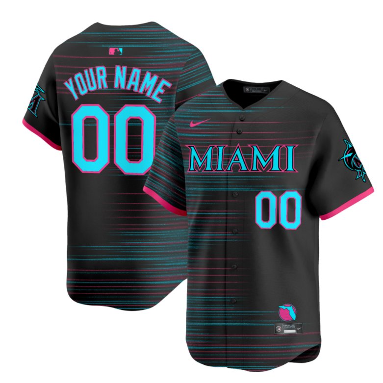 Personalized Custom Miami Marlins Jersey 2025 City Connect Premier Limited – All Stitched