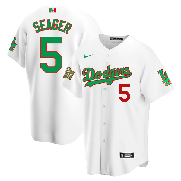 Personalized Men’s Corey Seager Los Angeles Dodgers Cool Base Jersey Mexico White Mexico White