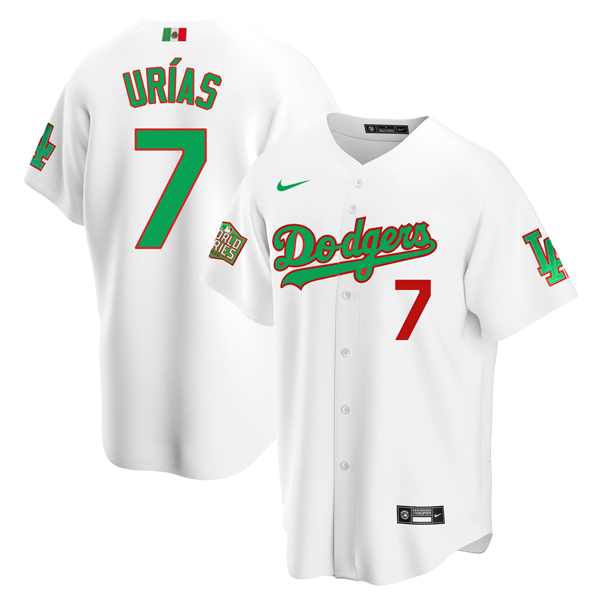 Personalized Men’s Julio Urías Los Angeles Dodgers Cool Base Jersey Mexico Black Mexico White