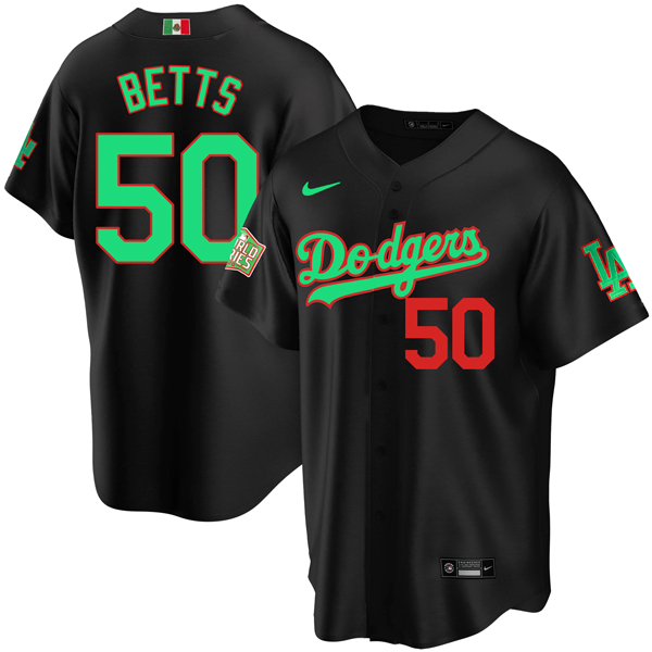 Personalized Men’s Mookie Betts Los Angeles Dodgers Cool Base Jersey Mexico Black Mexico Black
