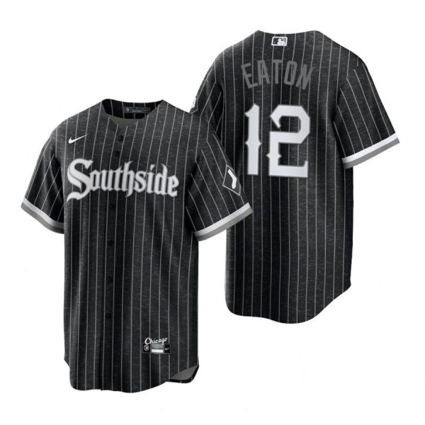 Personalized Men’s Cool Base Chicago White Sox Adam Eaton 2021 City Connect Southside Jersey Black Stitched