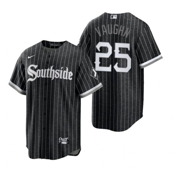 Personalized Men’s Cool Base Chicago White Sox Andrew Vaughn 2021 City Connect Southside Jersey Black Stitched