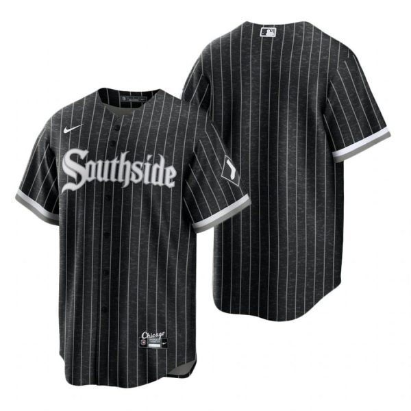 Personalized Men’s Cool Base Chicago White Sox Blank 2021 City Connect Southside Jersey Black Stitched