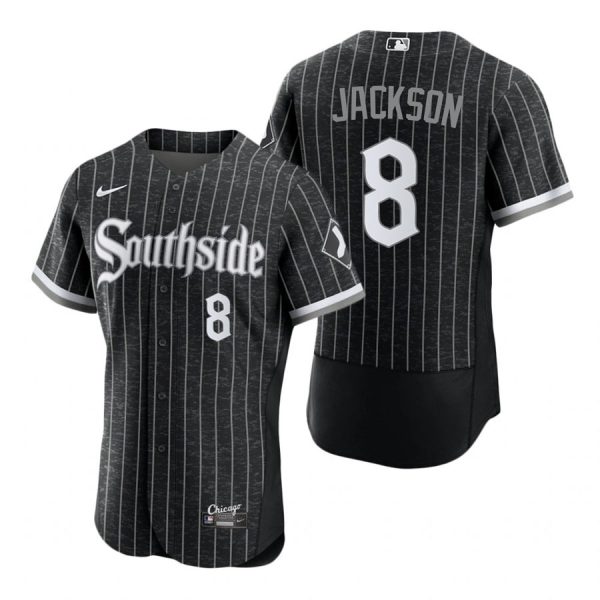 Personalized Men’s Flex Base Chicago White Sox Bo Jackson 2021 City Connect Southside Jersey Black Stitched