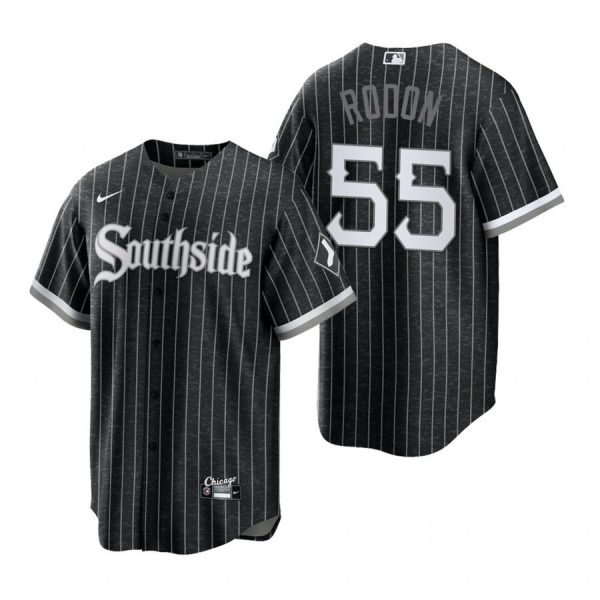 Personalized Men’s Cool Base Chicago White Sox Carlos Rodon 2021 City Connect Southside Jersey Black Stitched