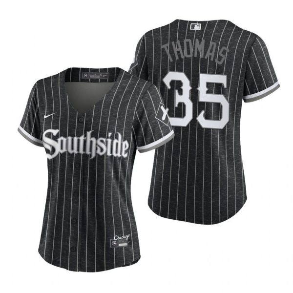 Personalized Women Chicago White Sox Frank Thomas 2021 City Connect Southside Jersey Black Stitched