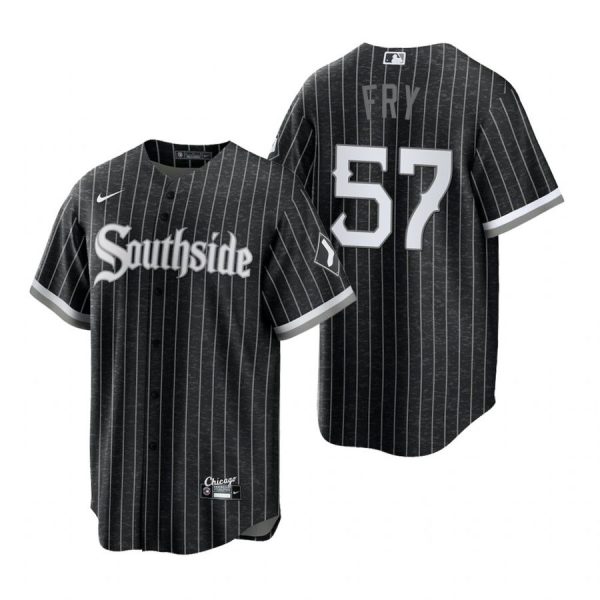 Personalized Men’s Cool Base Chicago White Sox Jace Fry 2021 City Connect Southside Jersey Black Stitched