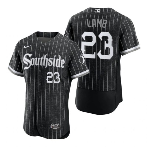 Personalized Men’s Flex Base Chicago White Sox Jake Lamb 2021 City Connect Southside Jersey Black Stitched