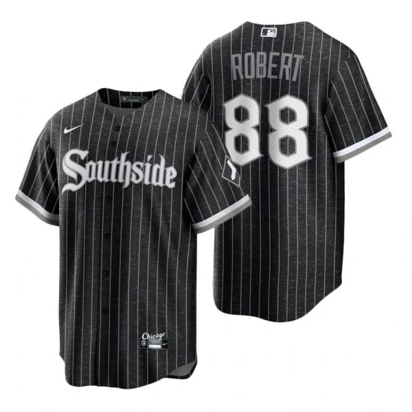 Personalized Men’s Cool Base Chicago White Sox Luis Robert 2021 City Connect Southside Jersey Black Stitched