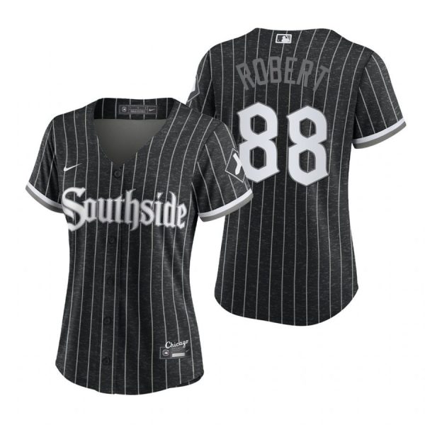 Personalized Women Chicago White Sox Luis Robert 2021 City Connect Southside Jersey Black Stitched