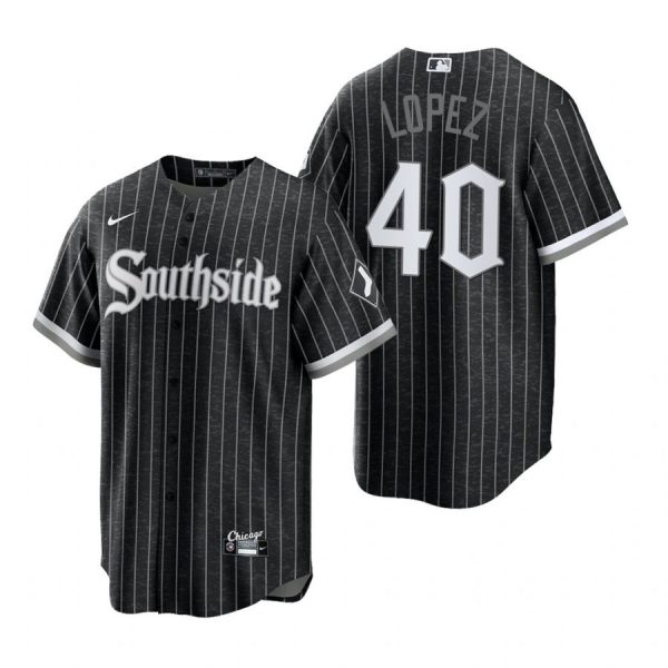 Personalized Men’s Cool Base Chicago White Sox Reynaldo Lopez 2021 City Connect Southside Jersey Black Stitched