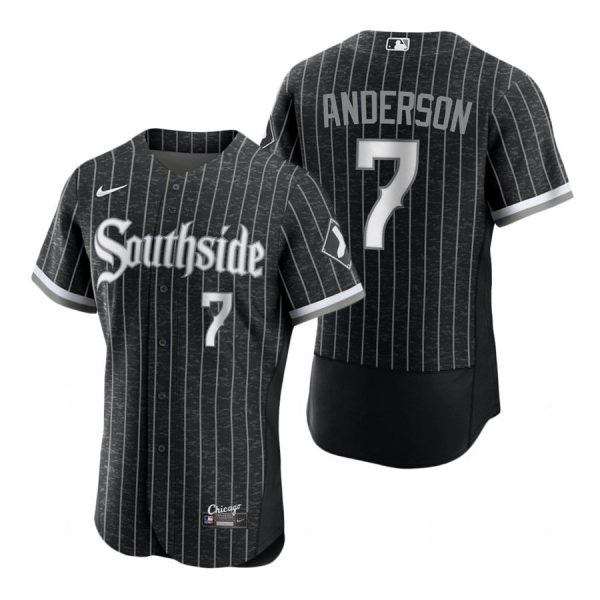 Personalized Men’s Flex Base Chicago White Sox Tim Anderson 2021 City Connect Southside Jersey Black Stitched