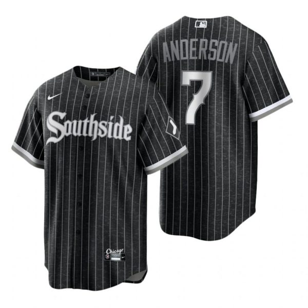 Personalized Men’s Cool Base Chicago White Sox Tim Anderson 2021 City Connect Southside Jersey Black Stitched