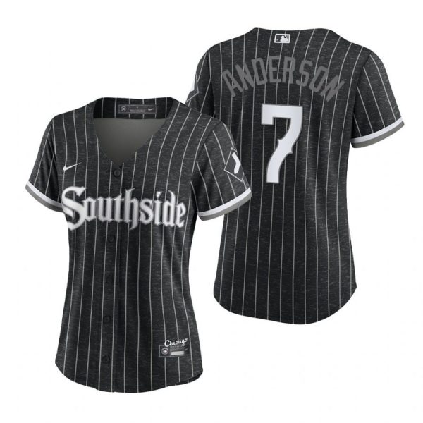 Personalized Women Chicago White Sox Tim Anderson 2021 City Connect Southside Jersey Black Stitched