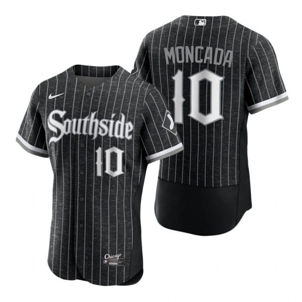 Personalized Men’s Flex Base Chicago White Sox Yoan Moncada 2021 City Connect Southside Jersey Black Stitched