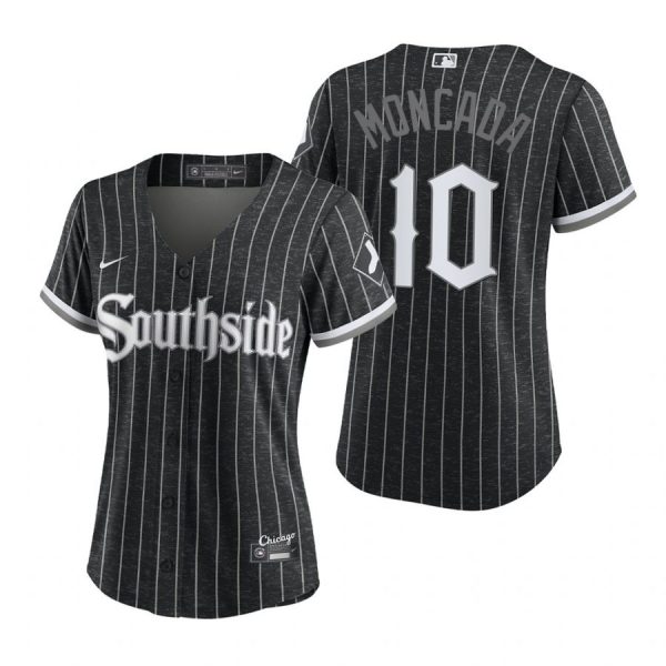 Personalized Women Chicago White Sox Yoan Moncada 2021 City Connect Southside Jersey Black Stitched