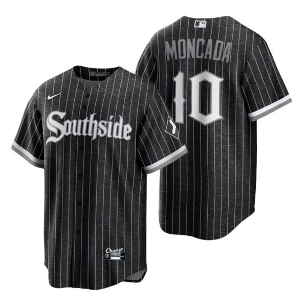 Personalized Youth Chicago White Sox Yoan Moncada 2021 City Connect Southside Jersey Black Stitched