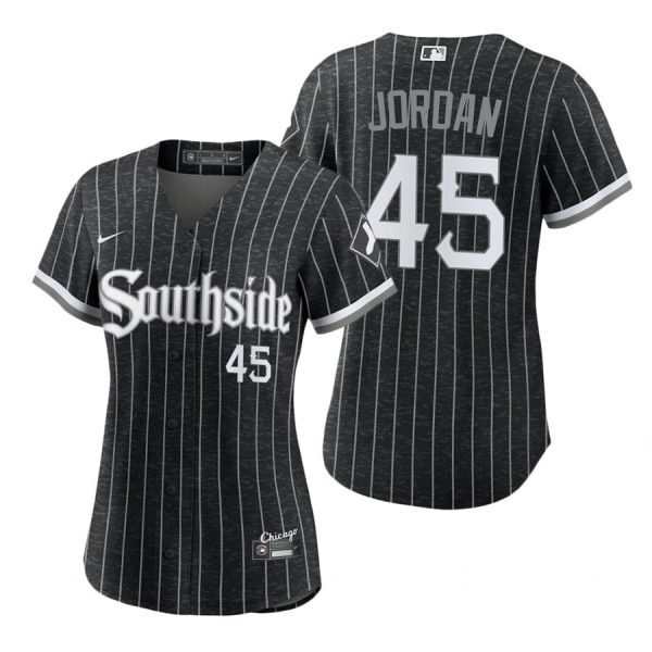 Personalized Women Chicago White Sox Michael Jordan 2021 City Connect Southside Jersey Black Stitched