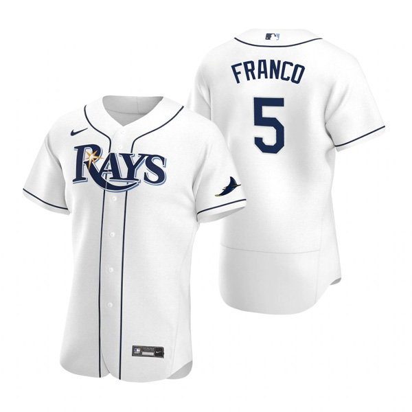 Personalized Men’s Tampa Bay Rays #5 Wander Franco Flex Base Jersey White