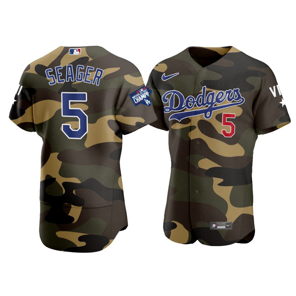 Personalized Men’s Los Angeles Dodgers #5 Corey Seager Flex Base Jersey Stitched Camo