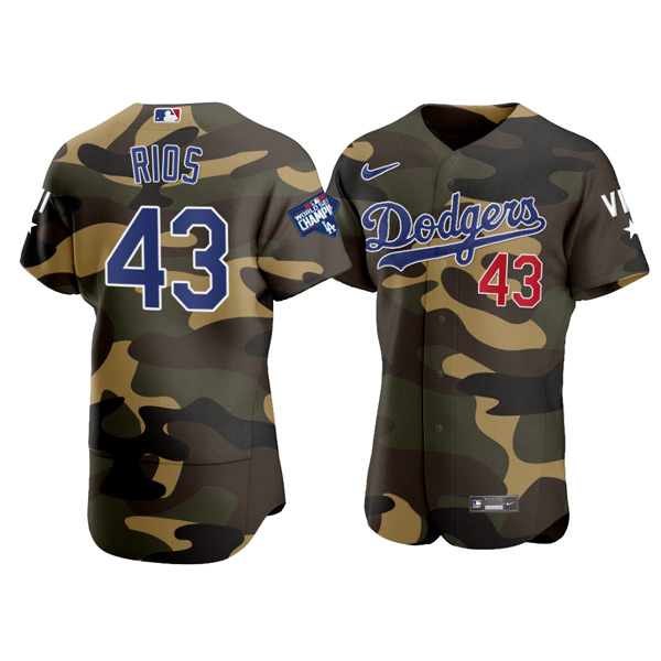 Personalized Men’s Los Angeles Dodgers #43 Edwin Rios Flex Base Jersey Stitched Camo