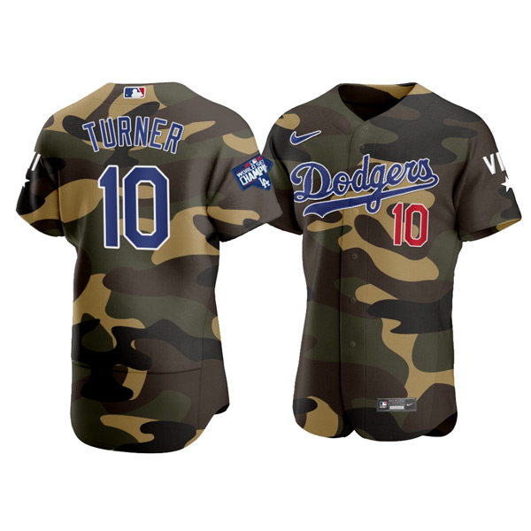 Personalized Men’s Los Angeles Dodgers #10 Justin Turner Flex Base Jersey Stitched Camo