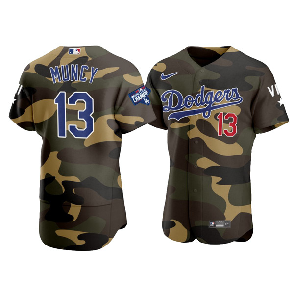 Personalized Men’s Los Angeles Dodgers #13 Max Muncy Flex Base Jersey Stitched Camo