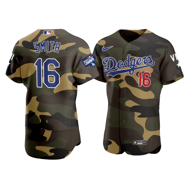 Personalized Men’s Los Angeles Dodgers #16 Will Smith Flex Base Jersey Stitched Camo