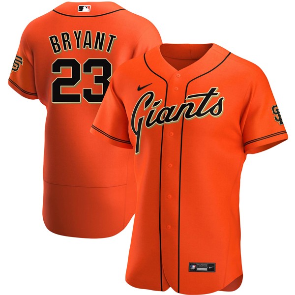 Personalized Men’s Kris Bryant San Francisco Giants Flex Base Jersey – Stitched Orange