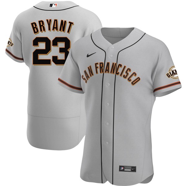 Personalized Men’s Kris Bryant San Francisco Giants Flex Base Jersey – Stitched Gray