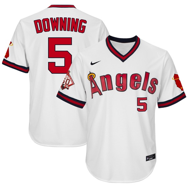 Personalized Men’s Brian Downing Los Angeles Angels 1970 Throwback Jersey – Stitched White