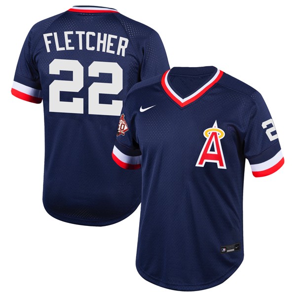 Personalized Men’s David Fletcher Los Angeles Angels 1970 Throwback Jersey – Stitched Navy