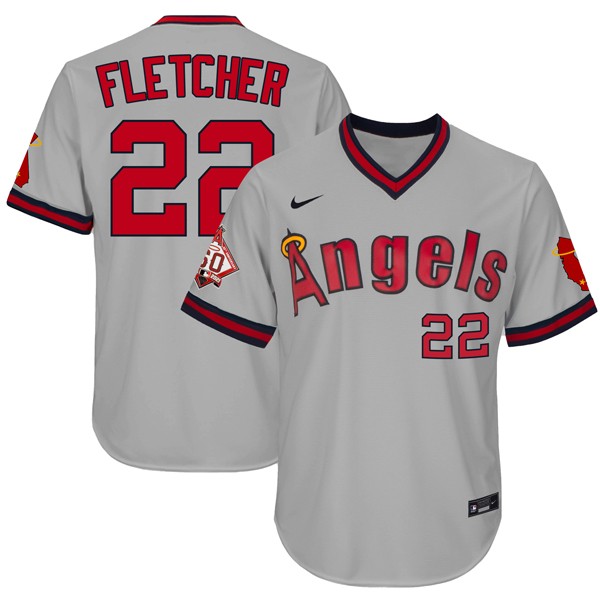 Personalized Men’s David Fletcher Los Angeles Angels 1970 Throwback Jersey – Stitched Gray