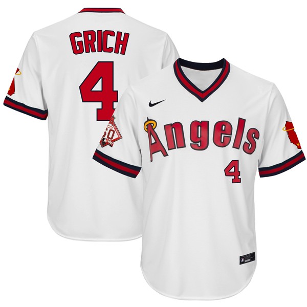 Personalized Men’s Bobby Grich Los Angeles Angels 1970 Throwback Jersey – Stitched White