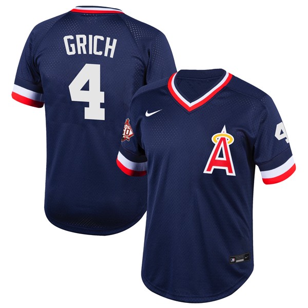 Personalized Men’s Bobby Grich Los Angeles Angels 1970 Throwback Jersey – Stitched Navy