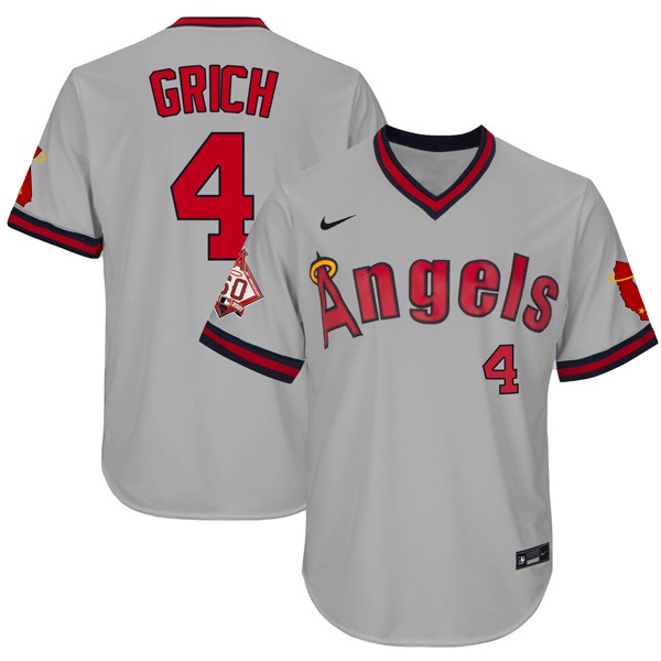 Personalized Men’s Bobby Grich Los Angeles Angels 1970 Throwback Jersey – Stitched Gray