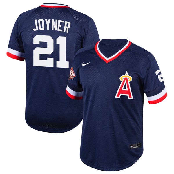 Personalized Men’s Wally Joyner Los Angeles Angels 1970 Throwback Jersey – Stitched Navy