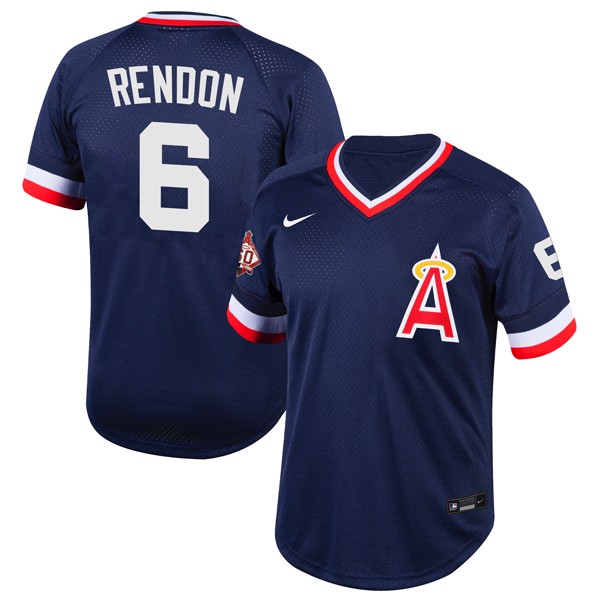 Personalized Men’s Anthony Rendon Los Angeles Angels 1970 Throwback Jersey – Stitched Navy