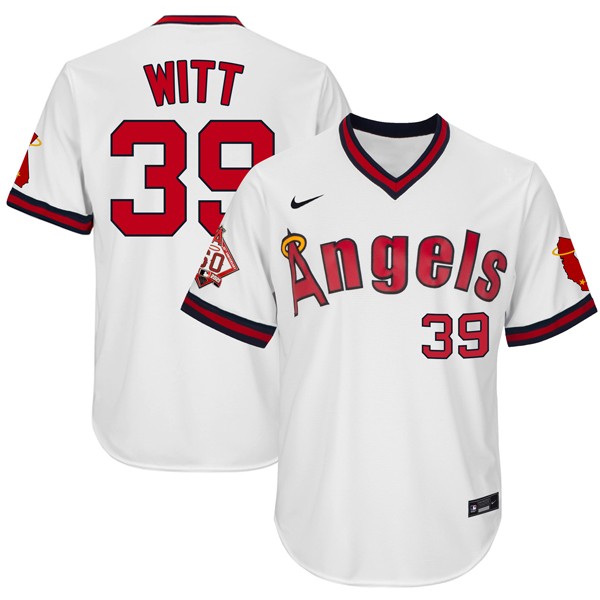 Personalized Men’s Mike Witt Los Angeles Angels 1970 Throwback Jersey – Stitched White